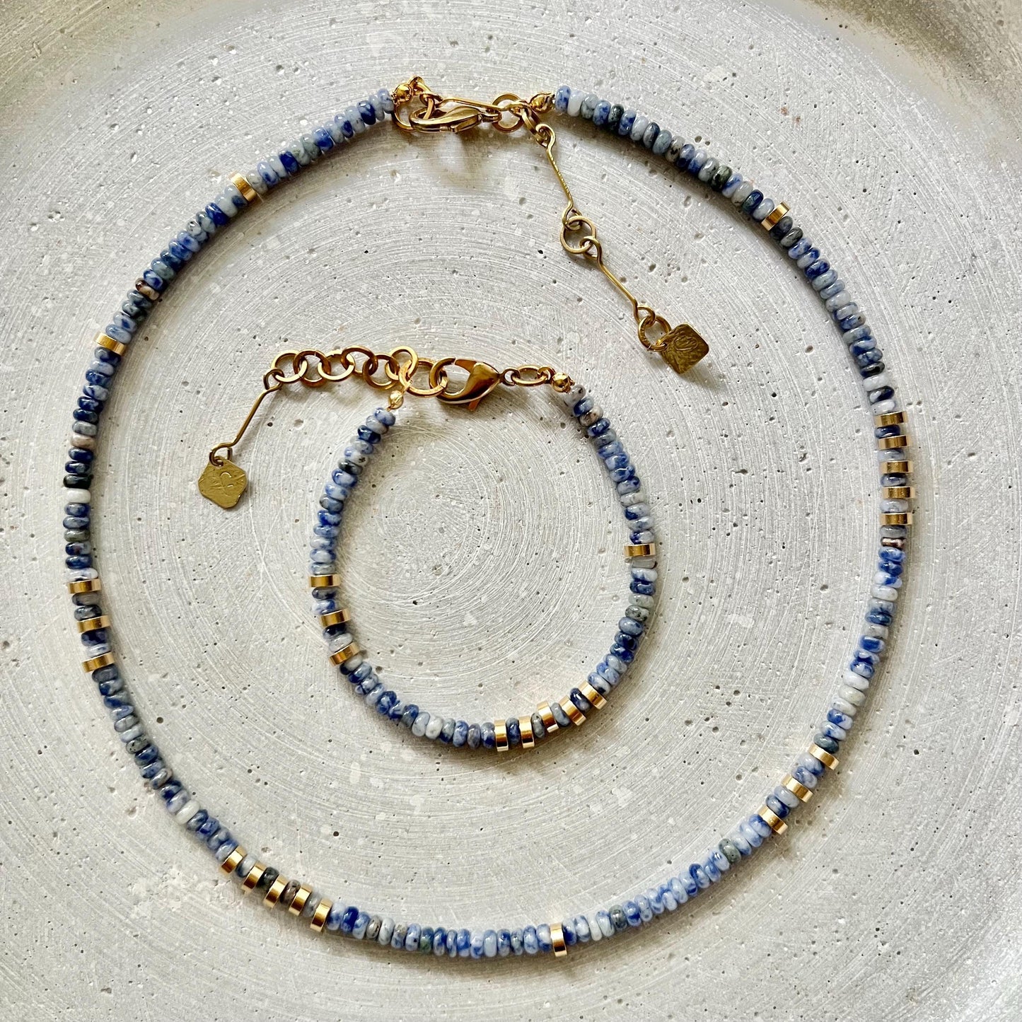 Sodalite Bracelet, Blue Gemstone Friendship Bracelet with Adjustable Length