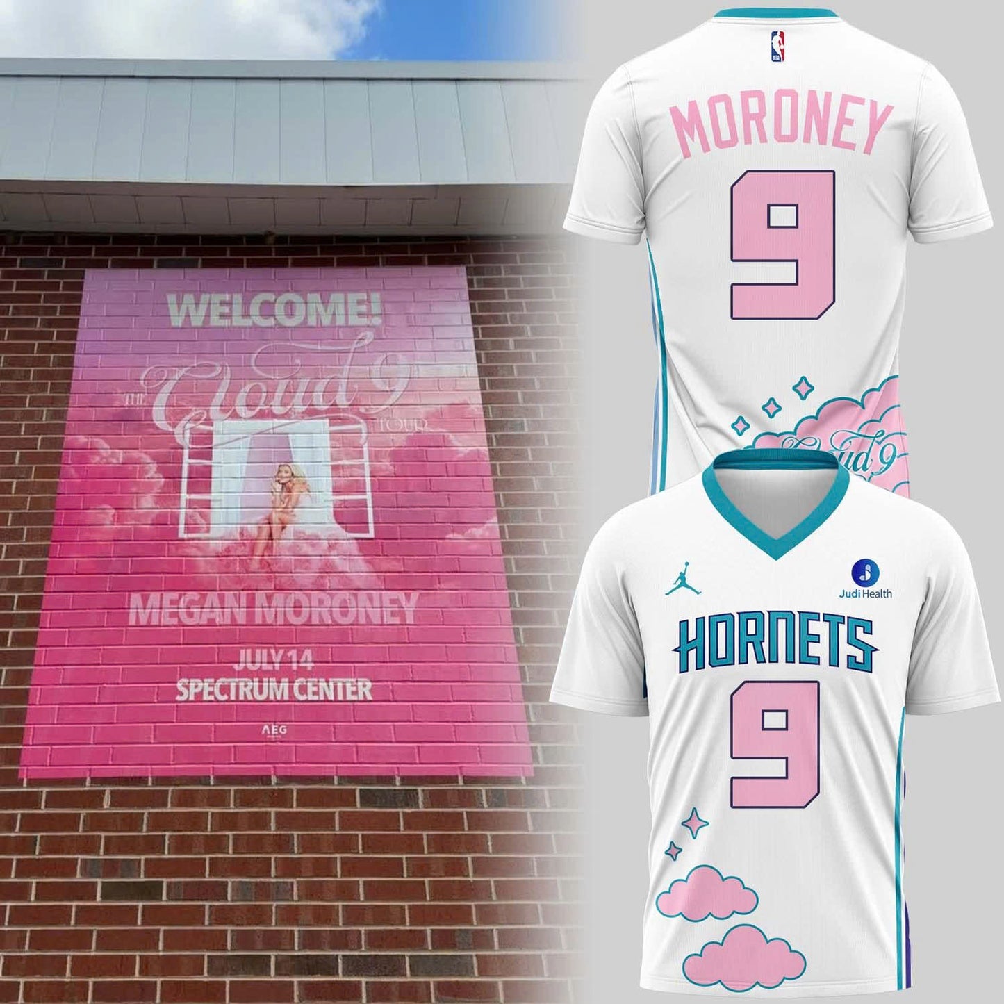 Special 2026 Megan Moroney x Charlotte Hornets V-Neck Football Jersey