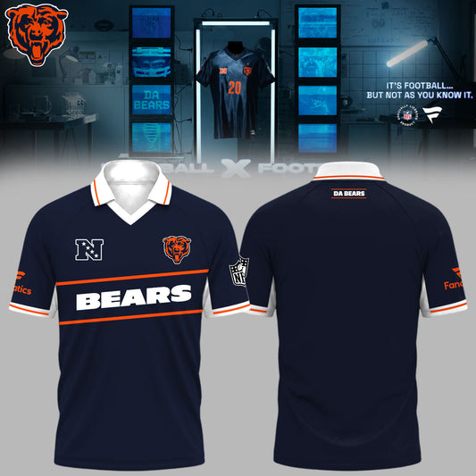 ,Chicago Bears Football x Football Collared Fan Top – Polo
