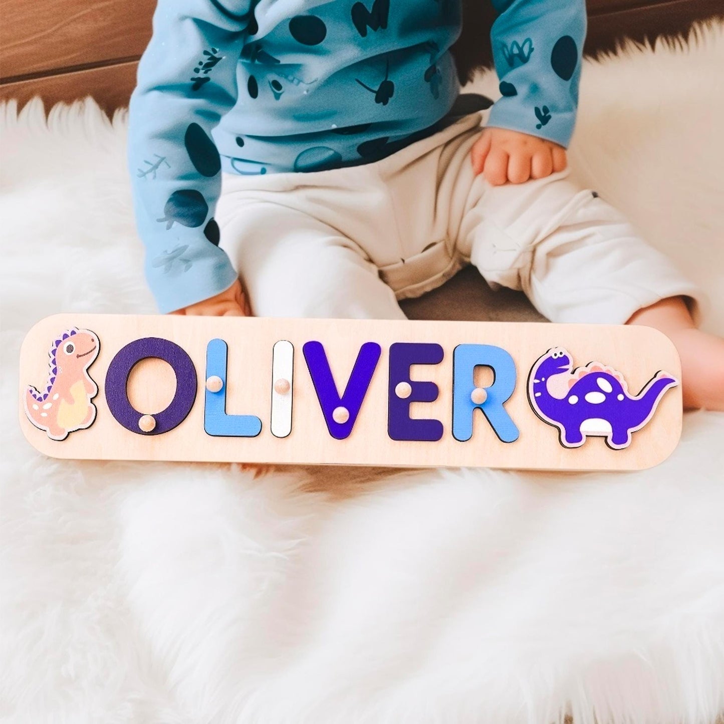Custom Baby Name Puzzle, Personalized Kids Busy Board, Baby Room Decoration, 1st Christmas Gift for Kids, New Baby Gift, 1st Birthday Gift