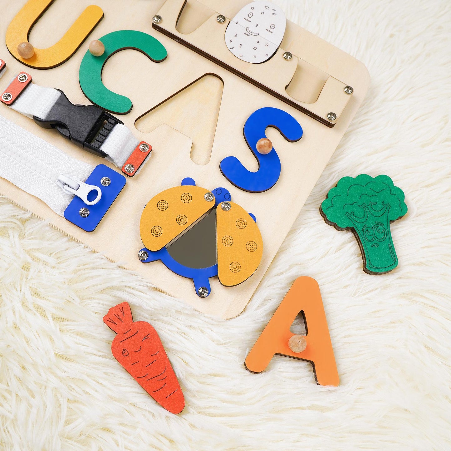 Custom Baby Name Puzzle, Personalized Kids Busy Board, Early Learning Puzzle, Baby 1st Christmas Gift, Kids Birthday Gift, Baby Shower Gift