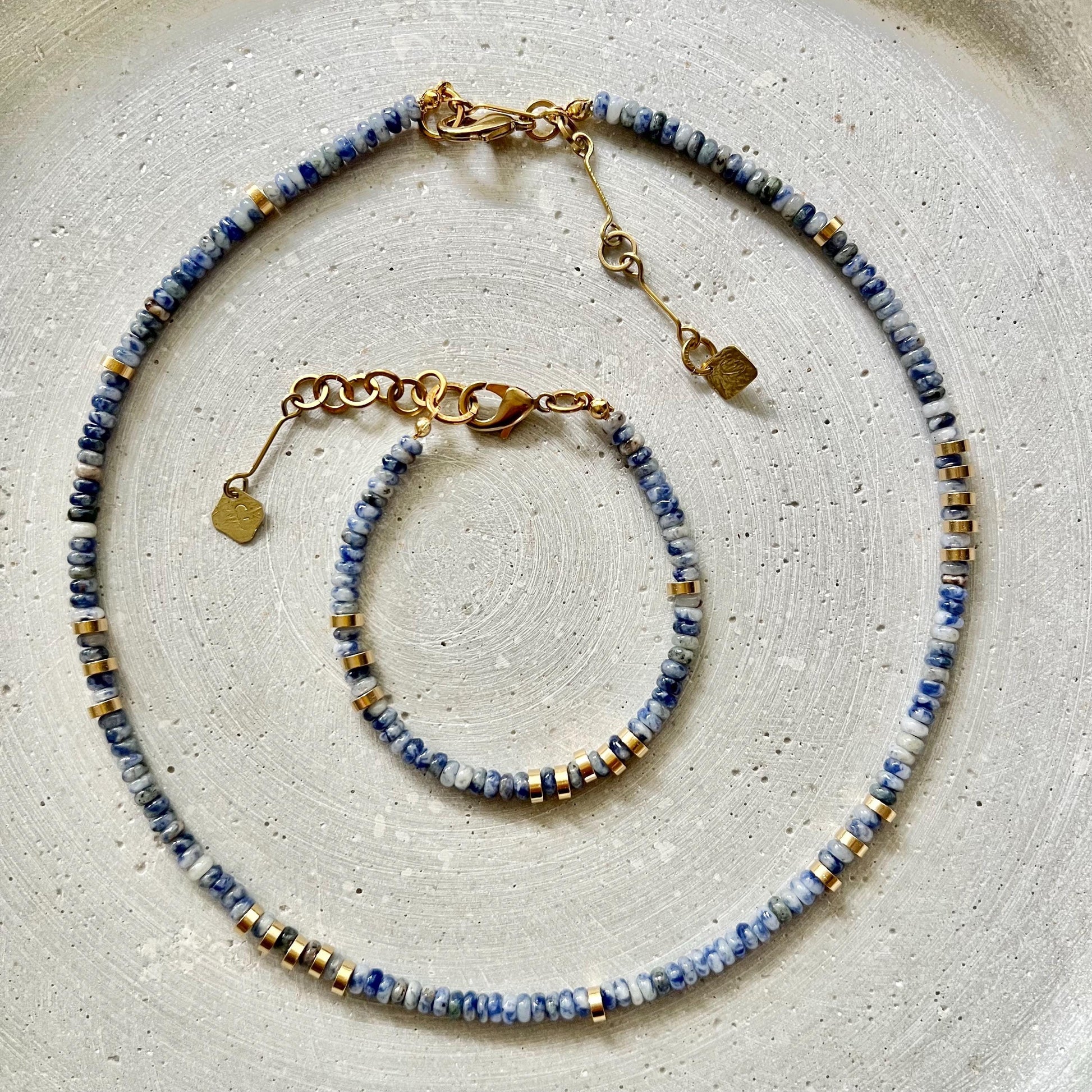 Sodalite Bracelet, Blue Gemstone Friendship Bracelet with Adjustable Length
