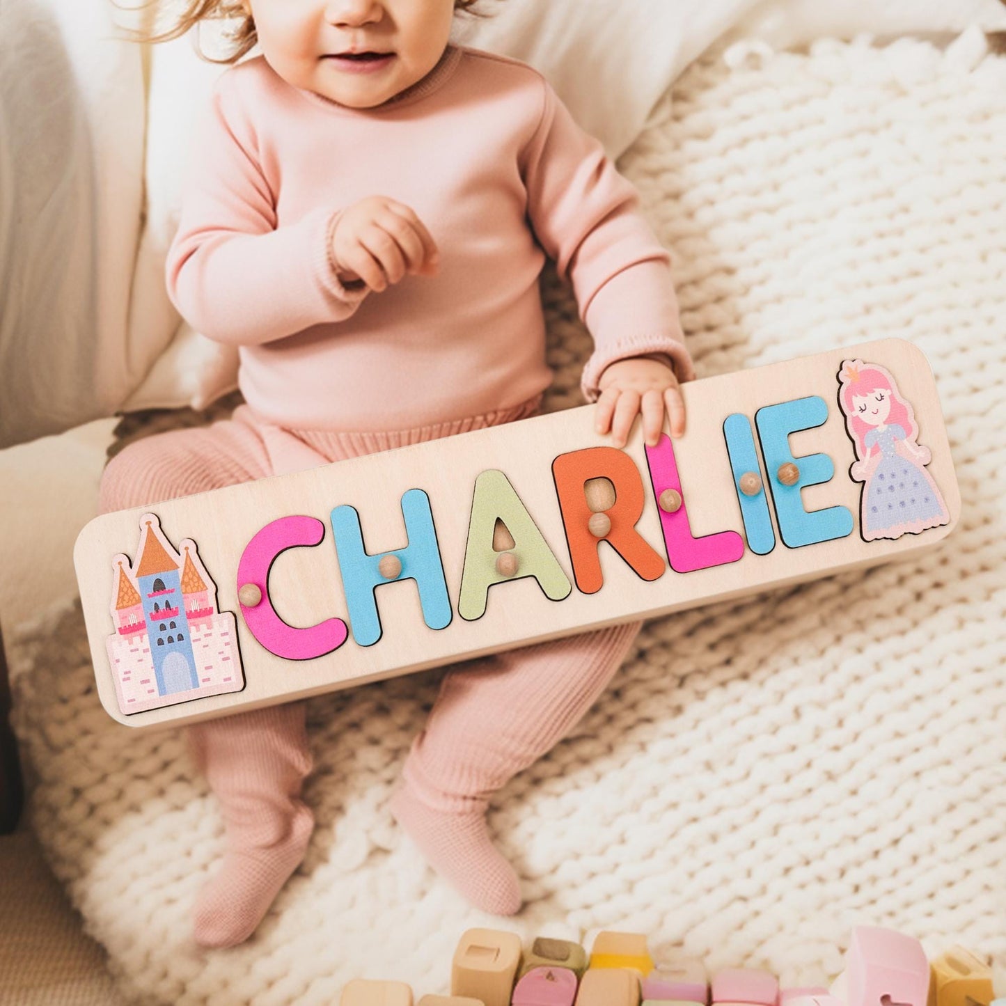 Custom Baby Name Puzzle, Personalized Kids Busy Board, Baby Room Decoration, 1st Christmas Gift for Kids, New Baby Gift, 1st Birthday Gift