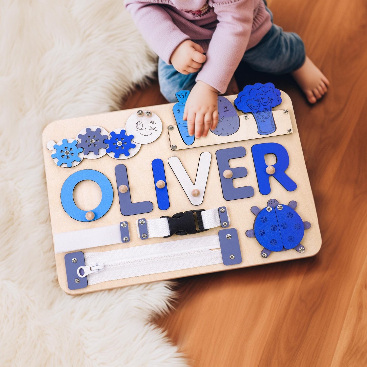 Personalized Baby Name Puzzle, Custom Kids Busy Board, Early Learning Puzzle, Baby Room Decor, Birthday Gift for Kids, Baby Christmas Gift