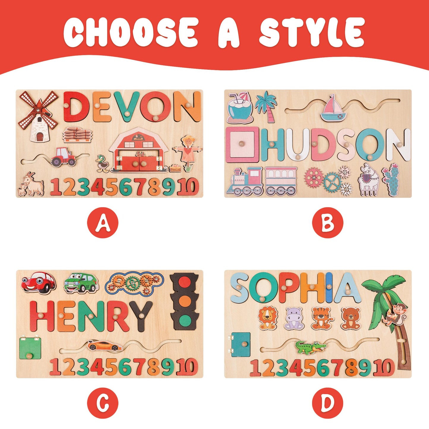 Custom Baby Name Puzzle, Personalized Kids Busy Board, Early Learning Puzzle, 1st Birthday Gift for Child, Birthday Gift, Wooden Baby Puzzle