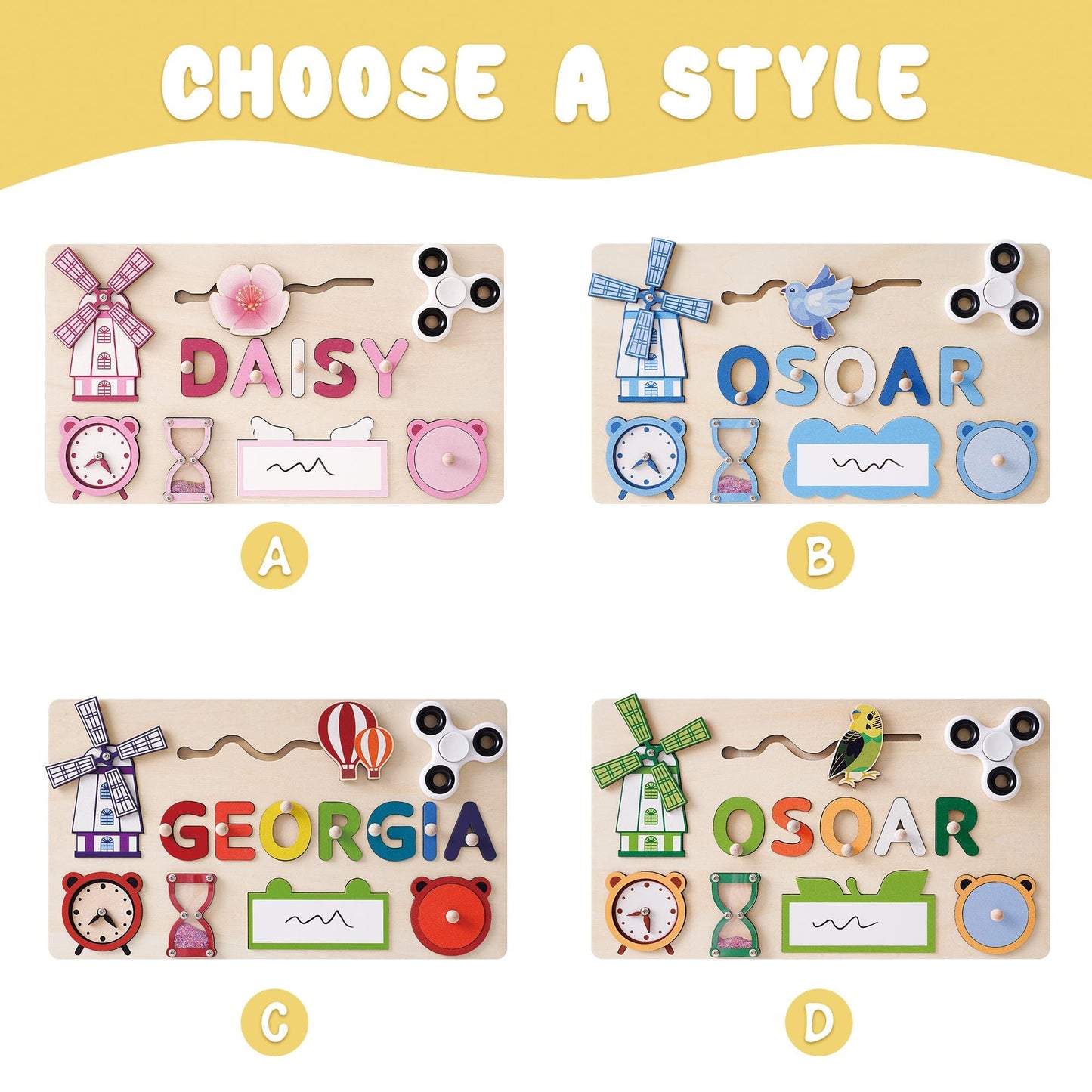 Custom Baby Name Puzzle, Personalized Kids Busy Board, 1st Birthday Toys, Gifts for Toddler, Baby Birthday Gift, Christmas Gift for Baby