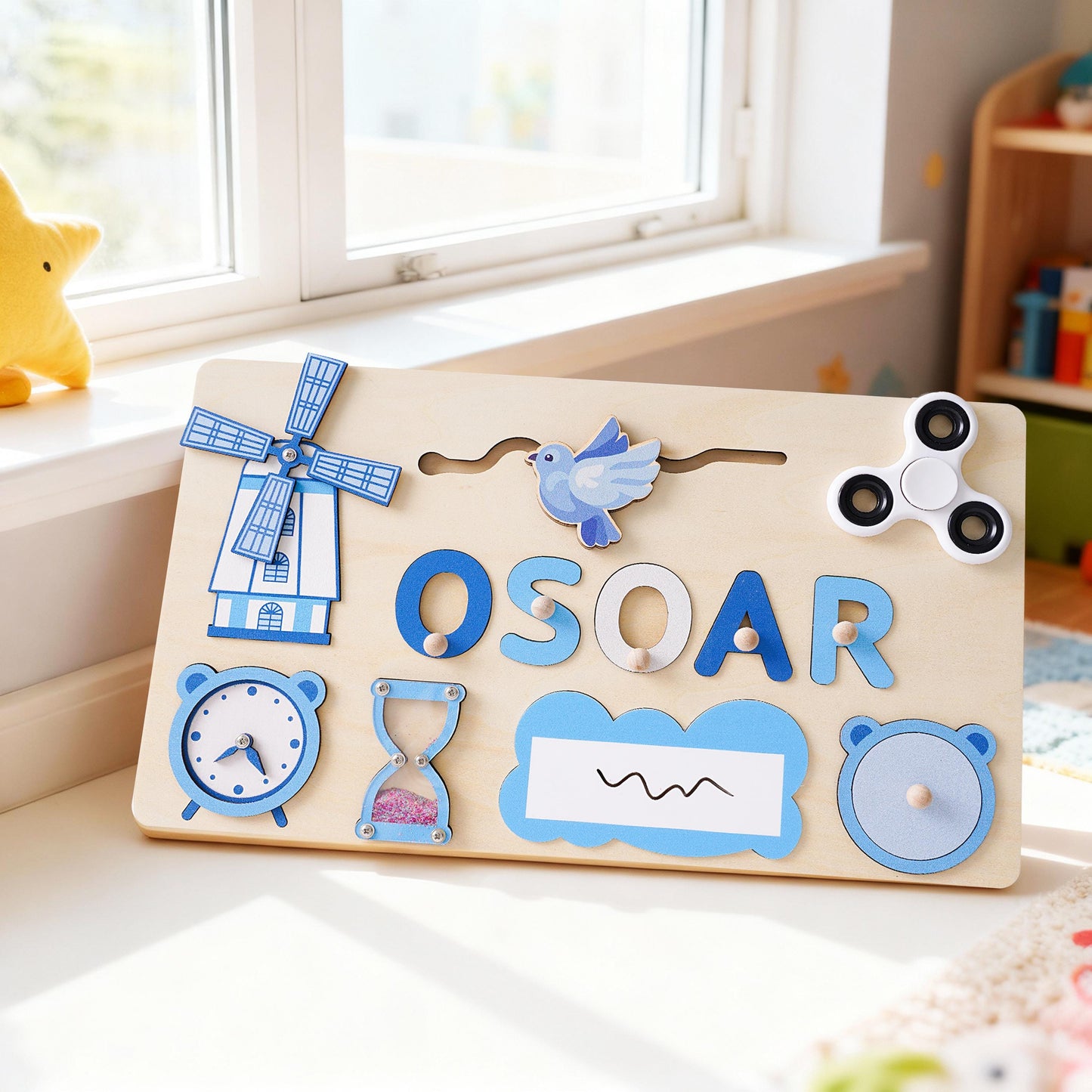 Custom Baby Name Puzzle, Personalized Kids Busy Board, 1st Birthday Toys, Gifts for Toddler, Baby Birthday Gift, Christmas Gift for Baby