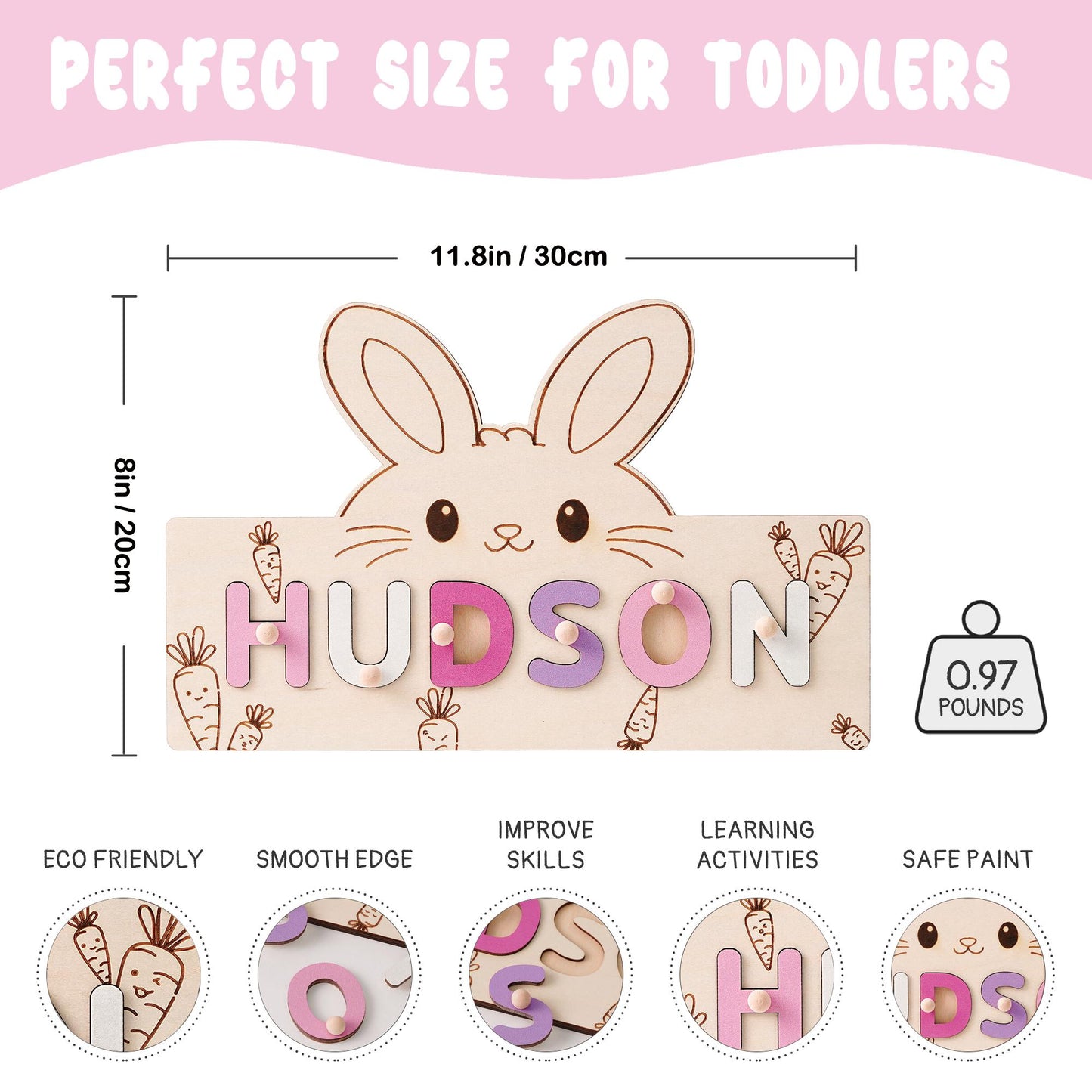 Custom Baby Name Puzzle, Educational Busy Board, Personalized Baby Name, Animal Theme Toddler Toy, 1st Baby birthday gift, Gift for Kids