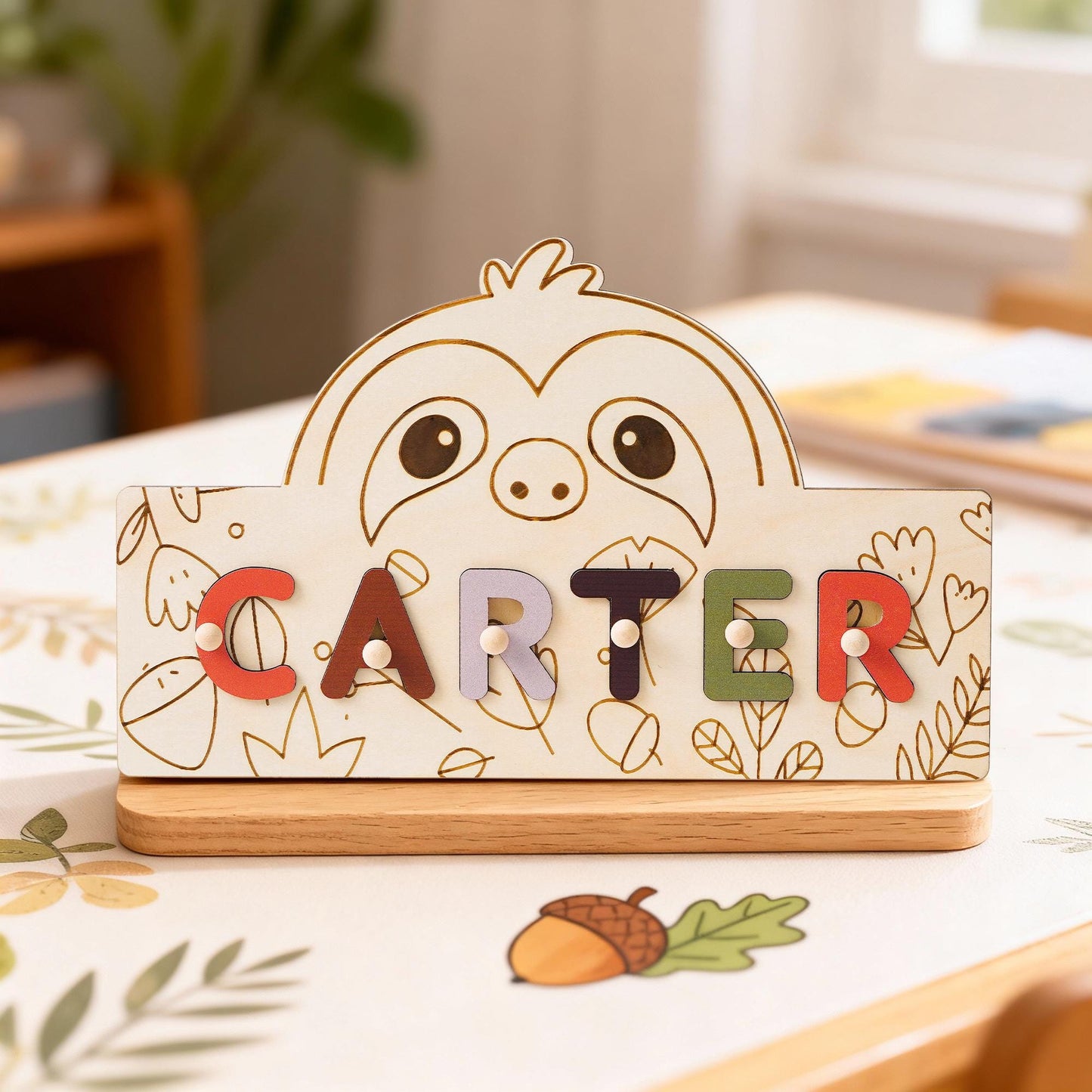 Custom Baby Name Puzzle, Personalized Kids Busy Board, Christmas Gift for Kids, Baby Shower Gift, 1st Birthday Gift, Animal Puzzle Toddler