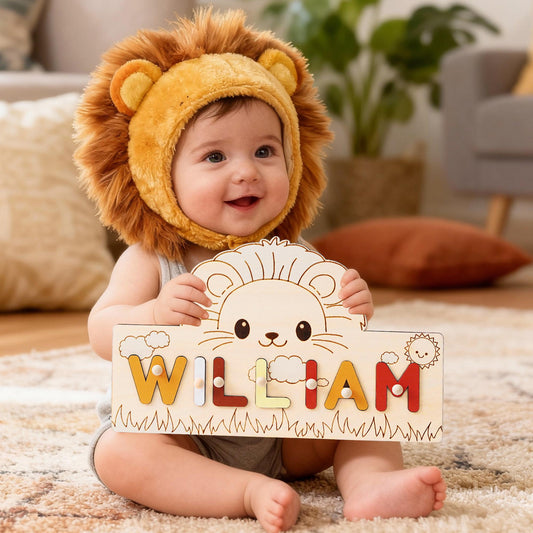 Personalized Baby Name Puzzle, Baby Busy Board, Wooden Puzzle Toddler, Custom baby gifts, 1st Baby Boy birthday gift, Unique New Baby Gift