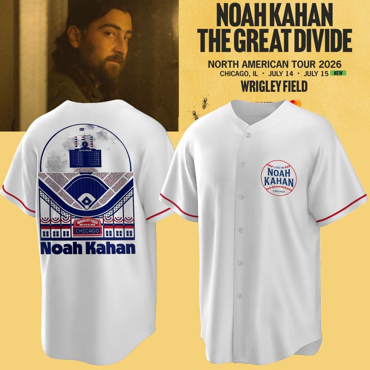 Noah Kahan's 'Great Divide Tour' coming to Chicago | Wrigley Field White Jersey